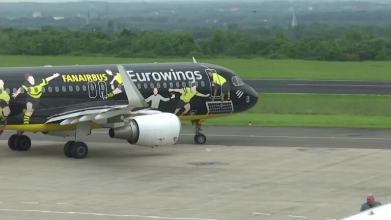 Champions: Borussia Dortmund viaja para final em avião personalizado