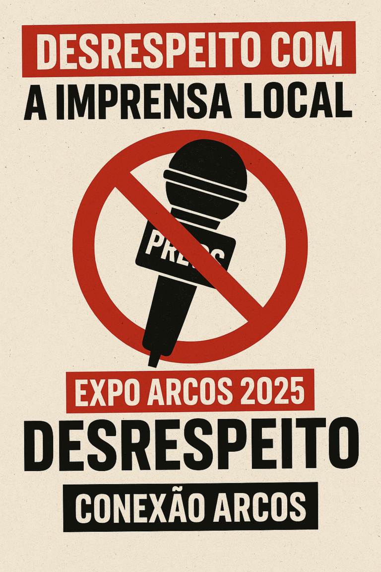 Conexão Arcos repudia o desrespeito da organização da Expo Arcos 2025 com a Imprensa Local