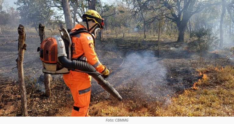Incêndio atinge área de vegetação no bairro Floresta, em Córrego Fundo